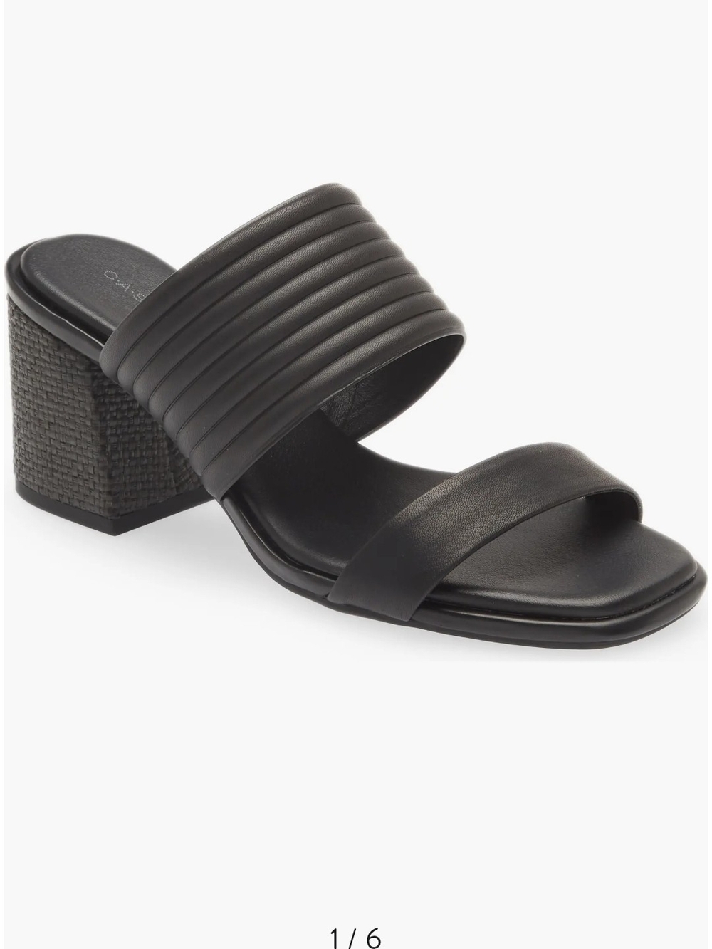 Caslon Lamia Black Leather Block Heel Sandals – Size 6.5